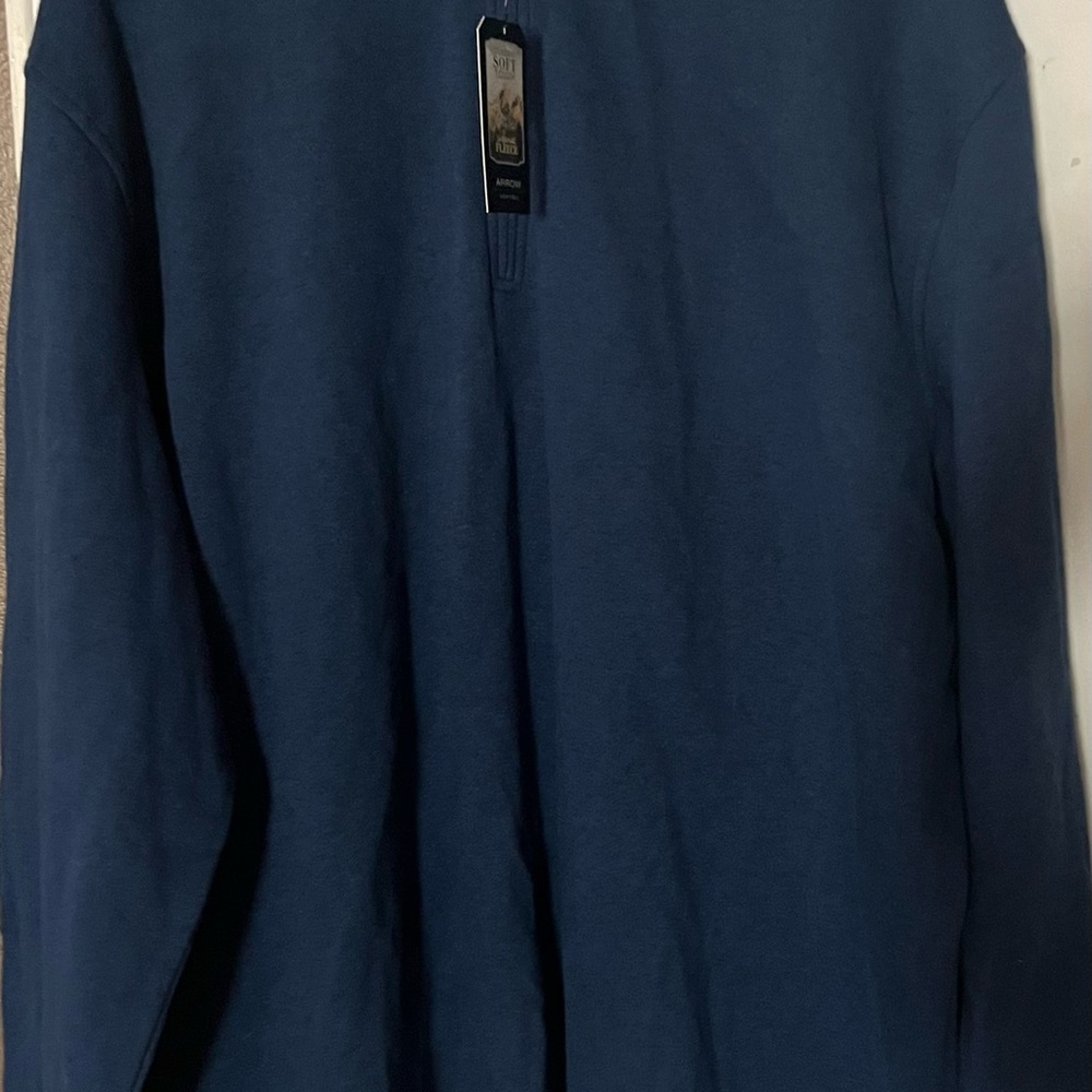 Arrow fleece pullover men size xl nwt blue quartz